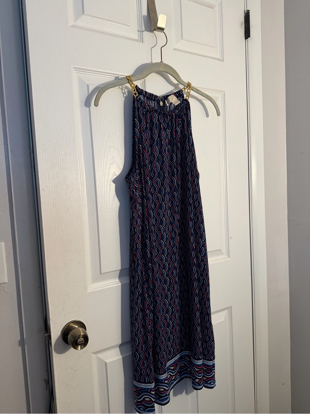 MICHAEL Michael Kors Navy Dress with Red and Light Blue Pattern